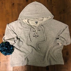 Aerie Tie Up Crop Hoodie